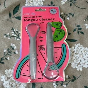 Pink Sky Stainless Steel Tongue Cleaner Set